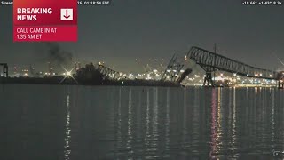 Baltimore Francis Scott Key Bridge collapse caught on camera [upl. by Reede]