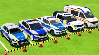 ALL POLICE CARS and AMBULANCE VEHICLES ARE DRIVEN TO THE POLICE STATION  Farming Simulator 22 [upl. by Frum]