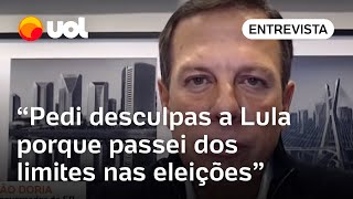 Doria diz que passou dos limites explica desculpas a Lula e afirma que não voltará a concorrer [upl. by Ahsienar193]