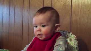 Baby eating apple sauce for the first time Hilarious [upl. by Elinore]