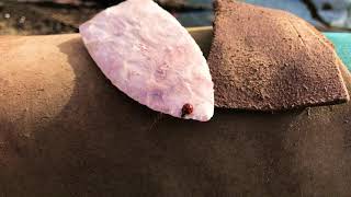 Flint Knapping with Douglas Alcorn II Beveled Hardin out of Burlington Chert [upl. by Eilahs472]