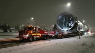 1640000 pound petrochemical splitter being transported in Edmonton Alberta [upl. by Lehplar]