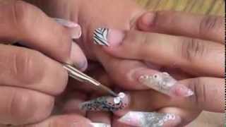 Acrylic Nail art 3D flower Design beginner [upl. by Lorola]