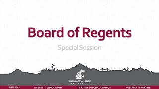 WSU Board of Regents  Special Session  9132024 [upl. by Ailema]