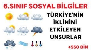 6SINIF TÜRKİYENİN İKLİMİNİ ETKİLEYEN UNSURLAR [upl. by Namqul127]