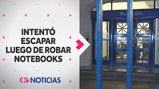 SOLITARIO DELINCUENTE robó dos computadores desde sucursal bancaria de La Florida [upl. by Burget]