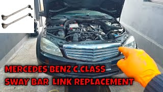 Front Sway Bar Links Replacement On Mercedes Benz C Class [upl. by Wally]