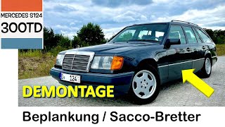 W124 Beplankung  Sacco  Bretter und Schwellerverkleidung I Demontage english subtitles [upl. by Alit73]