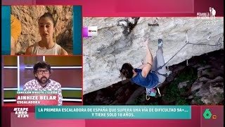 La escaladora Ainhize Belar hace historia al superar una vía de 9A  Zapeando [upl. by Bobbee]