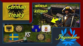 WE HAVE BROKEN THE WORLD RECORD  3v3 Treaty with German  AOE III DE [upl. by Merriam]