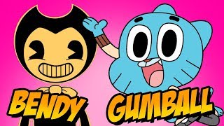 How to Draw Bendy  Gumball  Fusion Challenge [upl. by Aicella]