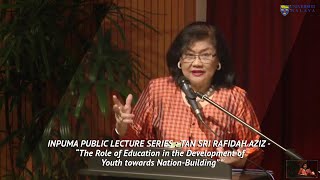 TAN SRI RAFIDAH AZIZ  “The Role of Education in the Development of Youth towards NationBuilding” [upl. by Naamana]