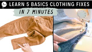 LEARN BASIC CLOTHING ALTERATIONS COURSE  IN 5 MINUTES Hem pants tutorial  Dress EASY SEWING TIPS [upl. by Donalt]