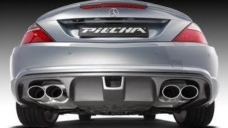 SLK 350 R172 QUADRO Auspuffanlage von PIECHA Design [upl. by Bernadene97]