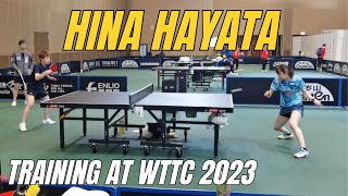 Hina Hayata Sun Yingsha Chen Meng training at WTTC Durban 2023 [upl. by Barnabas]