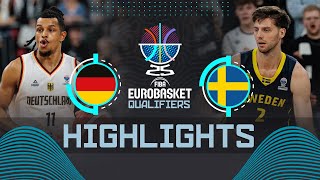 Germany 🇩🇪 vs Sweden 🇸🇪  Highlights  FIBA EuroBasket 2025 Qualifiers [upl. by Rikki]