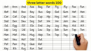 three letter words 100  3 letter words A to Z  three letter words in english Part 2 SEC [upl. by Nnairak532]