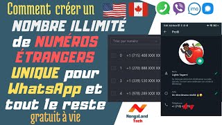 Comment créer un NOMBRE ILLIMITÉ de NUMÉROS VIRTUEL unique personnel et gratuit à vie pour WhatsApp [upl. by Killie364]