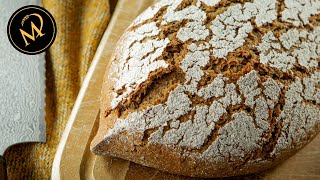 Roggen Vollkornbrot  Roggenbrot ohne Hefe selber backen [upl. by Neeluqcaj]