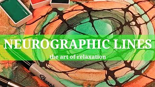 NEUROGRAPHIC ART layered on a WATERCOLOR ABSTRACT PAINTING [upl. by Bodwell]