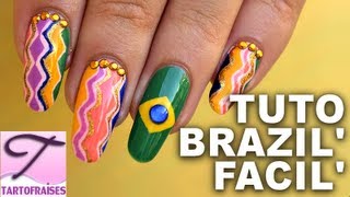 Nail Art Brazil très facile [upl. by Kenward124]