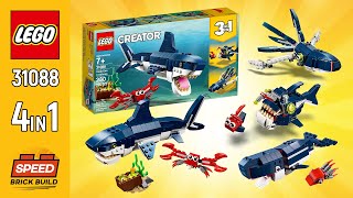 LEGO Creator Deep Sea Creatures 4in131088230 pcs Shark Angler Fish Squid amp Whale  Build [upl. by Varin]