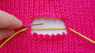 Simple way to fix a hole in a knitted sweater  Invisible mending [upl. by Anekahs]