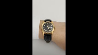 Rolex Datejust 36 Yellow GoldPlated Custom Black Dial 1601 [upl. by Dnalel]