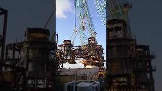 Saipem 7000 lifting the pre pilling template for offshore windfarm [upl. by Anoif]