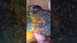 Experiment iron metal nickel meteorit☄️in rainbow🌈 lights [upl. by Anotyal]