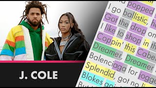 J Cole on LONDON  Lyrics Rhymes Highlighted 358 [upl. by Notnert]