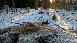 Granfors Small Forest Axe Splitting wood [upl. by Oralia89]