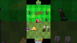 Pvz 2 Vs Pvz  Fume Shroom Repeater Torchwood Plant Team Vs Bucket zombie Team [upl. by Aiz]