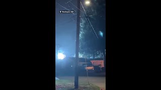 Power lines spark as massive cyclone uproots trees [upl. by Yert61]