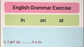 Prepositions  in at on  English Grammar [upl. by Anileda]