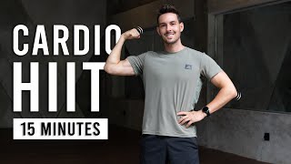 15 Minute Fat Burning Cardio HIIT Workout  Burn 300 Calories  No Equipment No Repeat [upl. by Aneehsram]