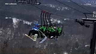 Chairlifts collide in skilift malfunction injuring 5 [upl. by Ellehcor26]