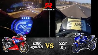 Honda CBR250RR 🆚️ Yamaha YZF R3  Stock Top Speed amp Acceleration🔥🔥 [upl. by Kcirderfla]