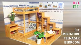 DIY Miniature Dollhouse Bedroom for Teenager [upl. by Elimay806]