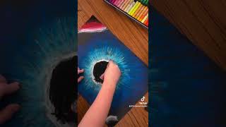 Space art lesson in oil pastels [upl. by Aicargatla]