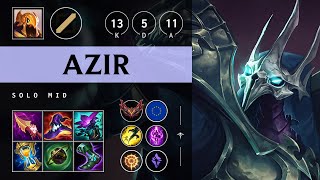 Azir Mid vs Orianna Triple Kill Legendary  EUW Grandmaster Patch 1422 [upl. by Ranite477]