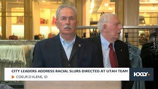 WATCH Coeur dAlene city leaders address racial slurs directed to Utah basketball team during March [upl. by Alenairam]