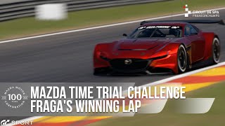 Mazda 100th Anniversary RXVISION GT3 CONCEPT Time Trial Challenge Fragas Winning Lap [upl. by Bittner]