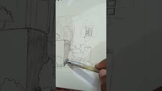 New scenery sketchart pencilsketchtutorialforbeginners pencildrawingtechniques drawing shorts [upl. by Winnifred]