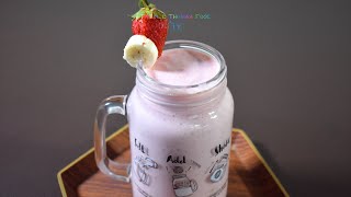 Strawberry Banana Smoothie Recipe  Easy amp Healthy  strawberry banana smoothie with milk [upl. by Llerej]