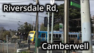 Riversdale Rd Level crossing  Tram square Camberwell [upl. by Kcirrad]