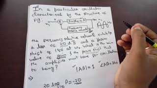 Numerical on Barkhausen criteria [upl. by Thissa]