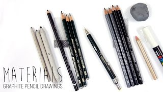 Drawing MaterialsArt Supplies I use for my graphite pencil drawings  Emmy Kalia [upl. by Assirehc]