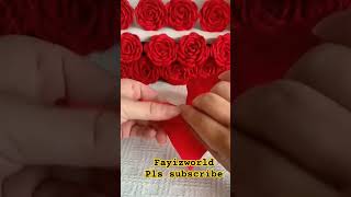 How to make beautiful red roses by crepe paper artndcraft craft minnale song [upl. by Rhoades]