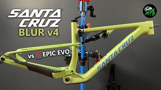 20222024 SANTA CRUZ Blur v4 vs Specialized EPIC EVO C and CC Carbon FRAME Quick Review [upl. by Ainak]